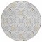 Homeroots 8' Silver Gray And Gold Round Floral Washable Indoor Outdoor Area Rug 595987 - alternate 2