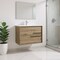 Homeroots 24" Natural Wood Floating Bathroom Vanity With White Sink And Two Drawers 624085 - alternate 3