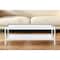 Homeroots 45" Clear Glass And White Steel Coffee Table With Shelf 520939 - alternate 1