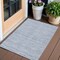 Homeroots 3' X 5' Sky Blue And Denim Blue Striped Washable Indoor Outdoor Area Rug 587962 - alternate 1