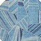 Homeroots 8' Blue And Teal Blue Round Geometric Washable Indoor Outdoor Area Rug 594769 - alternate 4