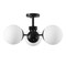 Jonathan Y Olivier 23.5" 3-Light Bohemian Farmhouse Iron/Frosted Glass LED Semi Flush Mount, Black JYL7600B - alternate 2