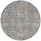 Homeroots 8' Denim Blue Brown And Beige Round Damask Washable Indoor Outdoor Area Rug 603847 - alternate 4