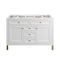 James Martin Vanities Chicago 48 in Single Vanity, Glossy White, w/ Single Hole 3CM White Zeus Silestone Top & Backsplash 503-V48-GW-1WZ - alternate 2