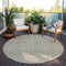 Homeroots 8' Taupe Green And Ivory Round Tribal Washable Indoor Outdoor Area Rug 582652 - alternate 4