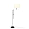 Homeroots 71" Black Adjustable Floor Lamp With White Frosted Glass Drum Shade 523554 - alternate 4