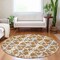 Homeroots 8' Copper And Ivory Round Abstract Washable Indoor Outdoor Area Rug 614151 - alternate 4