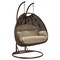 Leisuremod Mendoza Dark Brown Wicker Hanging 2 person Egg Swing Chair with Paupe Cushions MSCDBR-53TP - alternate 1