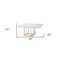 Homeroots 59" White and Gold Wood and Metal Pedestal Base Square Dining Table 555174 - alternate 2