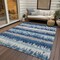 Homeroots 5' X 8' Blue Gray And Ivory Striped Washable Indoor Outdoor Area Rug 598329 - alternate 4