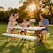 Flash Furniture Insta-Fold 6 Foot Granite White Indoor-Outdoor Picnic Table - Commercial Grade Foldable Steel Frame RB-EBB-3072FD-MND-WH-GG - alternate 3