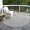 Homeroots 8' Silver And Ivory Round Floral Washable Indoor Outdoor Area Rug 581878 - alternate 5