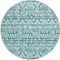 Homeroots 8' Teal Blue And Ivory Round Southwestern Washable Indoor Outdoor Area Rug 594192 - alternate 4