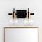 Jonathan Y Marais 14.5" 2-Light Iron/Glass Rustic Vintage LED Vanity Light, Black/Brass Gold JYL3527A - alternate 3
