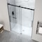 Anzzi 76'' x 45-48'' Sliding Frameless Shower Door in Matte Black with Alcove Center Drain Shower Base SD-5901103C-MB - alternate 3