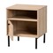 Baxton Studio Caterina MidCentury Transitional Natural Brown Finished Wood and Natural Rattan 1Door Nightstand 220-12861-ZORO - alternate 4
