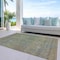 Homeroots 3' X 5' Green Gold And Charcoal Abstract Washable Indoor Outdoor Area Rug 588918 - alternate 3
