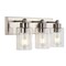 Jonathan Y Irving 22" 3-Light Seeded Glass/Iron Modern Contemporary LED Vanity Light, Nickel JYL7557A - alternate 3