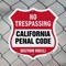 Signmission California No Trespassing Shield Sign Ca, 6 Inch X 6 Inch, Plastic Sign SHI-P-6-368 - alternate 4