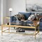 Homeroots 54" Clear And Gold Glass And Steel Coffee Table With Shelf 521979 - alternate 3