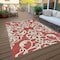 Homeroots 9' X 12' Red And Ivory Damask Washable Indoor Outdoor Area Rug 614459 - alternate 4