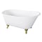 Kingston Brass 57" Cast Iron Oval Single Slipper Clawfoot Tub, No Faucet Drillings, White/Brushed Brass VCTND5728NT7 - alternate 1