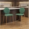 Homeroots Set of Two 26" Green and Gold Velvet and Steel Counter Height Bar Chairs, 2PK 555702 - alternate 2