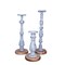 Homeroots Set of Three Gray Distressed Wood Tabletop Pillar Candle Holders, 3PK 636189 - alternate 1