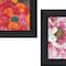 Homeroots Set Of Two Blooms on Black 2 Black Framed Print Wall Art, 2PK 406092 - alternate 3