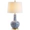 Jonathan Y Chinois 30" Ceramic/Iron Classic Cottage LED Table Lamp, Blue/White JYL5051A - alternate 1