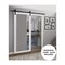 Sartodoors Sturdy Barn Door, Lucia 2166 White Silk with Clear Glass, 6.6FT Black Rail Hangers Heavy Hardware LUCIA2166BD-B-WS-18 - alternate 3