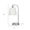 Homeroots 20" Nickel Metal Round USB Table Lamp With White Empire Shade 548266 - alternate 3