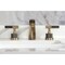 Kingston Brass Widespread Bathroom Faucet with Knurled Handle and Brass Pop-Up, Antique Brass KS4983KNL - alternate 2