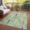 Homeroots 9' X 12' Green And Gray Striped Washable Indoor Outdoor Area Rug 615522 - alternate 3