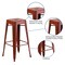 Flash Furniture 4 "H Backless Distressed Red Metal Barstool, PK4 4-ET-BT3503-30-RD-GG - alternate 5