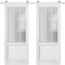 Sartodoors Sturdy Double Barn Door with Frosted Glass 9 Lites, Felicia 3309 Matte White, 13FT Rail Hangers He FELICIA3309DB-S-BEM-64 x 80(2*32x80) - alternate 1