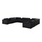 Homeroots Black Leather Power Reclining U Shaped Twelve Piece Corner Sectional With Console 643938 - alternate 1