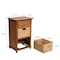 Happimess Malibu 26"H Rustic Handcrafted Acacia Wood Accent Storage Nightstand w/Drawer and 2 Water Hyacinth SHF2007A - alternate 5