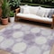 Homeroots 10' X 14' Purple And Ivory Geometric Washable Indoor Outdoor Area Rug 593629 - alternate 1