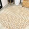 Jonathan Y Ourika Moroccan Geometric Textured Weave Cream/Orange 5 ft Round Indoor/Outdoor Area Rug SMB108O-5R - alternate 1