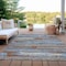 Homeroots 10' X 14' Chocolate Blue And Beige Striped Washable Indoor Outdoor Area Rug 616651 - alternate 6