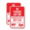 Signmission No Parking Anytime Unauthorized Vehicles Towed at Vehic, 18'' X 24'', Heavy Gauge Aluminum, 2PK A-1824-2PACK-23764 - alternate 1