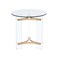 Homeroots 24" Gold And Clear Glass And Metal Round End Table 486421 - alternate 2