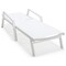 Leisuremod Marlin Patio Chaise Lounge Chair with Armrests in White Aluminum Frame, White MLAW-77W - alternate 3
