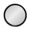 Homeroots 20" Dark Brown Round Wood Framed Accent Mirror 485114 - alternate 3