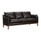 Homeroots 87" Dark Brown Leather Sofa And Toss Pillows With Brown Legs 546409 - alternate 2