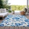 Homeroots 5' X 8' White And Denim Blue Floral Washable Indoor Outdoor Area Rug 589513 - alternate 2
