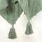 Homeroots 50" X 60" Green Cotton Woven Geometric Throw Blanket with Tassels 518849 - alternate 2