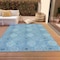 Homeroots 3' X 5' Denim Blue Sky Blue And Ivory Floral Medallion Washable Indoor Outdoor Area Rug 614581 - alternate 4