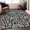 Homeroots 3' X 5' Black Gray And Ivory Abstract Washable Indoor Outdoor Area Rug 602467 - alternate 3